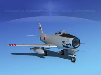 North American F-86 Sabre Jet V17 Turkey 3D model