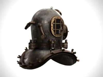 Old Diving Helmet - MKI - 5 Bolt 3D model