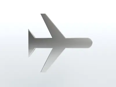 Airplane Mode Symbol v1 007 Low-poly 3D model