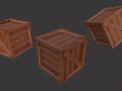 Stylized Wooden Crate Low-poly 3D model buy