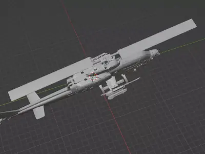 Bell AH-1 SuperCobra Printable Helicopter Model STL 3D print model