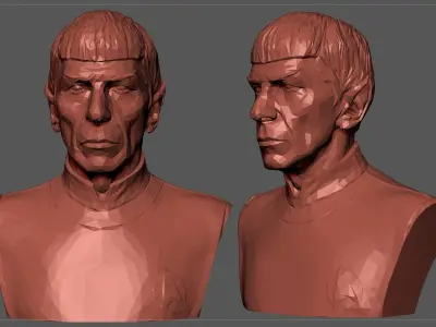 Mr Spock Bust  Polygonal 3D print model