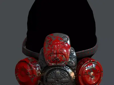 Gas mask helmet 3d model scifi Low-poly 3D model Low-poly Low-poly 3D model