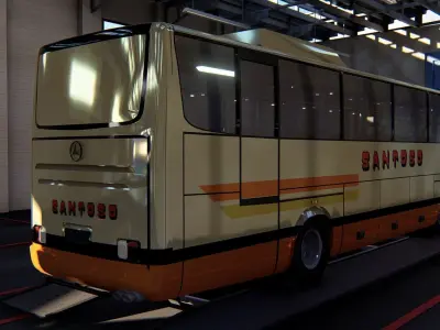 Indonesian Bus old travego Free 3D model
