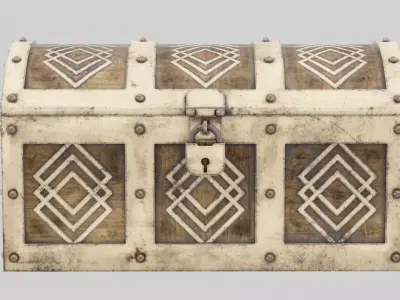 Closed Treasure Chest Low-poly 3D model