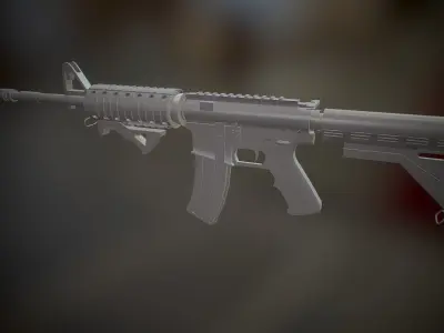 Operator and Weapons Low-poly 3D model