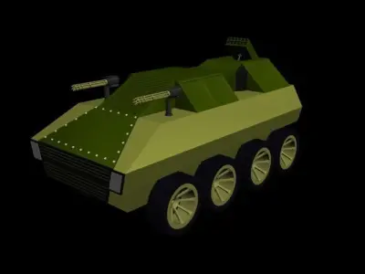 Fighter Car - Animated Low-poly 3D model