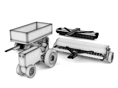 Wooden toy tractor 07 3D model