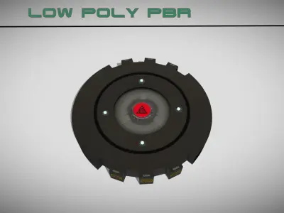 Sci-fi Magnetic Mine Low-poly 3D model