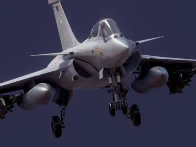 Dassault Rafale C - Fully Rigged - with high resolution Textures Low-poly 3D model