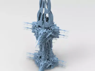 Saturn deep cloud comminations tower Low-poly 3D model