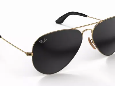 Sunglasses Ray Ban Aviator Brown 3D model