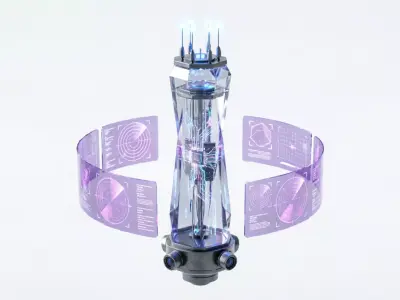 Futuristic Energy Generator Low-poly 3D model