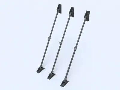 Masonry wall propping system support rod Low-poly 3D model