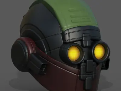 Helmet scifi military combat 3d model low poly  Low-poly 3D model
