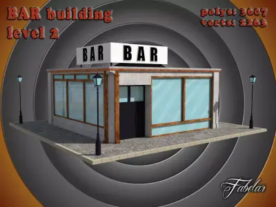 BAR level Low-poly 3D model