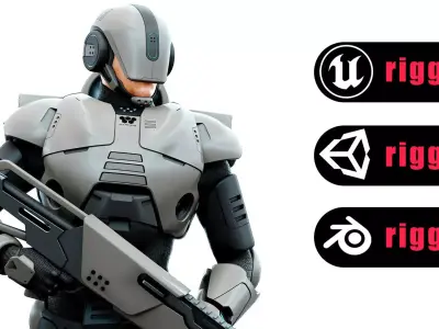 CYBORG SOL-60 Rigged for Unreal Engine - Unity - MIXAMO 3D model
