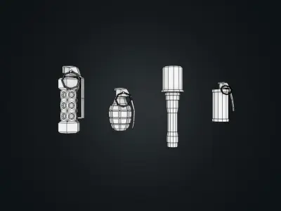 Low poly weapons pack Low-poly 3D model