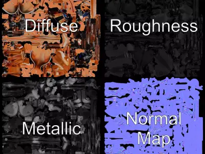 Copper Mechanical Insect model pack Low-poly 3D model