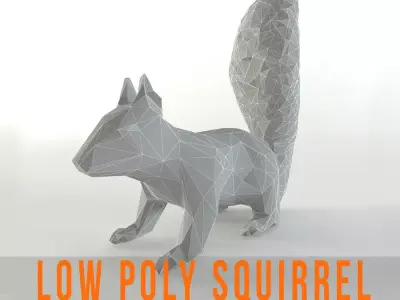 Squirrel Lowpoly Chipmunk Rodent Mammal Animal Low Poly  3D model
