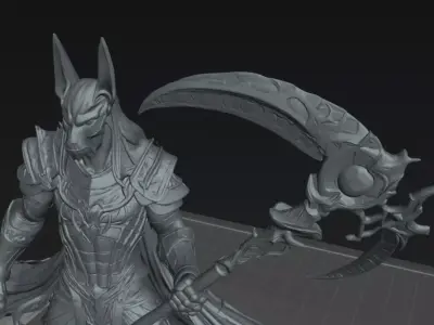 Anubis Warrior God STL DnD Tabletop Miniature 3D Print 3D print model