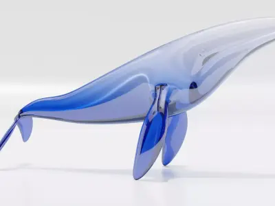 Glass whale Free 3D model