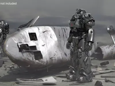 Fallout Power Armor T 60 with Rifle for 3D Print 3D print model