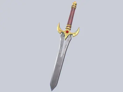 Fantasy dagger Low-poly 3D model 12
