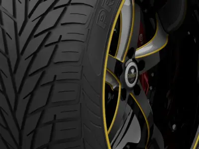 Savini Forged SV-29S Wheel and Tire 3D model