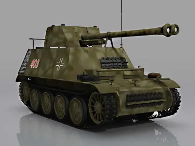 Marder II Pak 36R Sdkfz 132 Ausf D 3D model