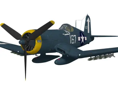 Chance Vought F4U-1D Corsair 3D model