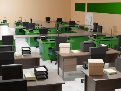 Laboratory Interior Low-poly 3D model buy