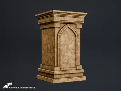 Ancient Stone Shrine Low-poly 3D model