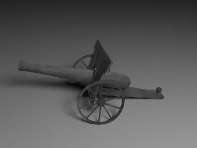 Cannon Toon Low-poly 3D model