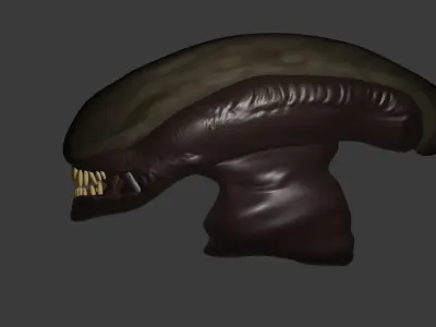 low quality Xenomorph Head Free 3D model