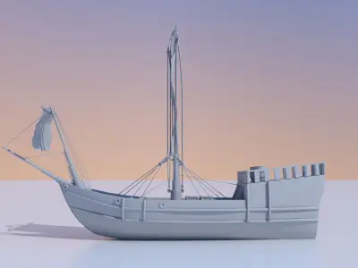 Historical Ship Low-poly 3D model