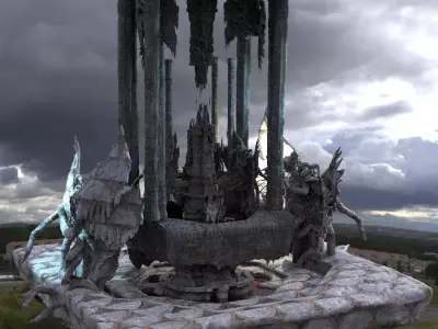 Exterior Temple platforms Cult Temples Kit bash 3D model