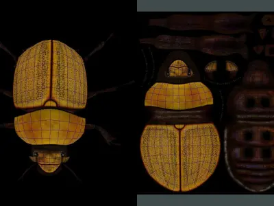 scarab beetle Low-poly 3D model