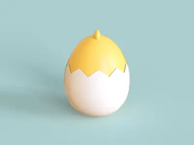 Easter Eggs Chicken 01 Low-poly 3D model