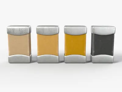 SMD Capacitor with 2K PBR textures 3D model