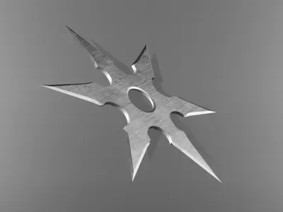 Low Poly Japanese Shuriken Game Ready 3D Model Low-poly 3D model