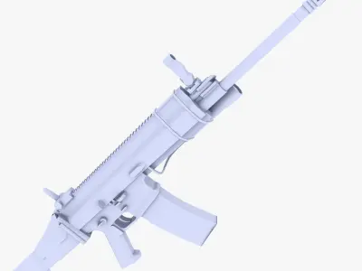 Scar-H Assault Rifle Low-poly 3D model get
