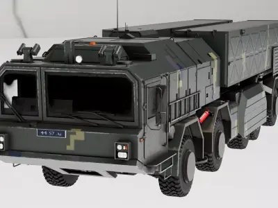 Ukraine Sapsan Hrim-2 Missile System Low-poly 3D model