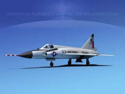 Convair F-102 Delta Dagger IND ANG 3D model
