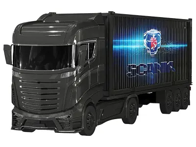 Scania R1000 Low-poly 3D model
