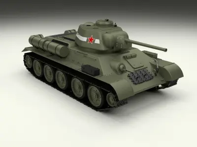 T34-76 Tiger Tank Early Pack 3D model