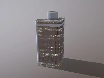 Building Frankfurt ABC International Bank Low-poly 3D model