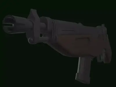 Stylized rifle Low-poly 3D model buy