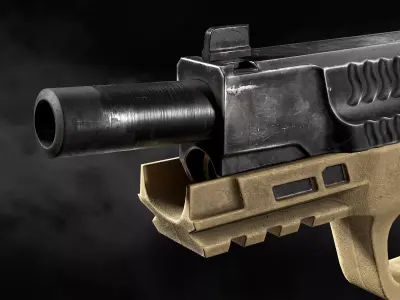 Smith and Wesson MP 2 0 Game Ready Pistol 3D Weapon Model Low-poly 3D model