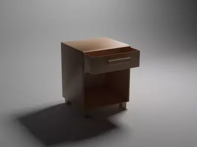 3D Wooden Drawer Free 3D model